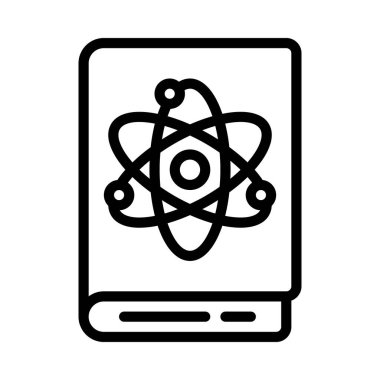 Fizik Kitabı Web simgesi vektör illüstrasyonu