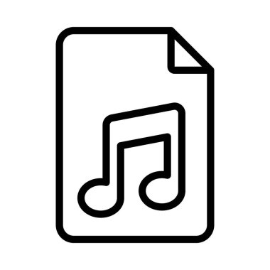 müzik dosyası simgesi, vektör illüstrasyonu