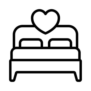 Balayı Bed Web ikonu vektör illüstrasyonu