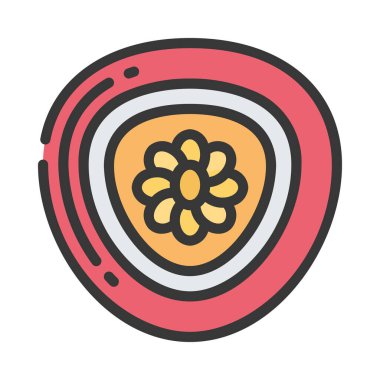 Tutku Meyvesi simgesi, vektör illüstrasyonu