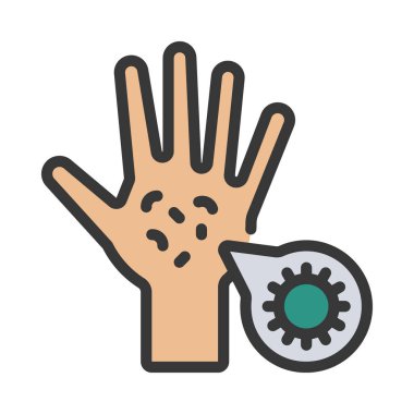 Kirli El web simgesi düz tasarım, vektör illüstrasyonu