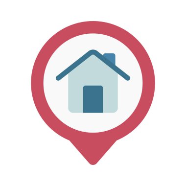 Ev Pin simgesi, vektör illüstrasyonu   