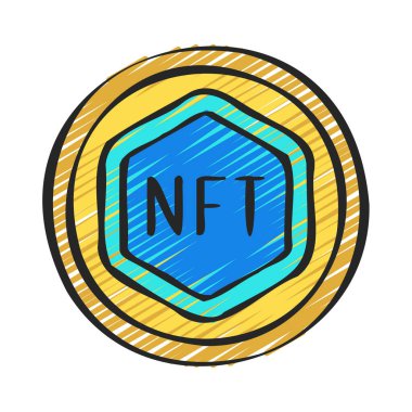 NFT Token web simgesi vektör çizimi