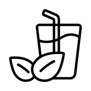 Vejetaryen İçeceği Cam Web ikonu vektör illüstrasyonu