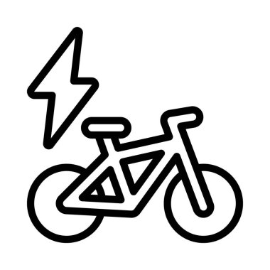 Elektrik Bisiklet simgesi, vektör illüstrasyonu