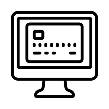 Bilgisayar Kredi simgesi, vektör illüstrasyonu 