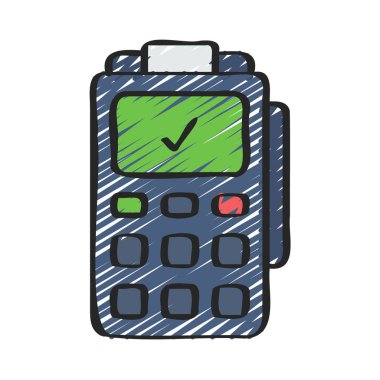 Ödeme Terminali Tam simgesi, vektör illüstrasyonu basit tasarım