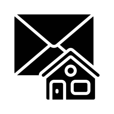 Ev E- posta Simgesi, Vektör İllüstrasyonu