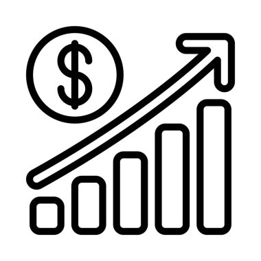 İş büyümesi çizelgesi ana hatları vektörü. İş büyümesi. veri analizi