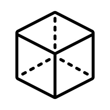 3D Şeffaf Küp simgesi, vektör illüstrasyonu basit tasarım