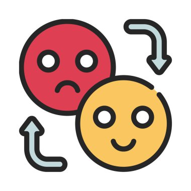 Ruh hali değişken ağ ikonu vektör illüstrasyonu 