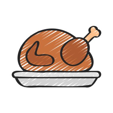 Noel Yemeği Tabağı Web ikonu vektör çizimi 