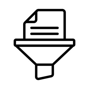 Veri Belgesi simgesi, vektör illüstrasyonunu filtrele 