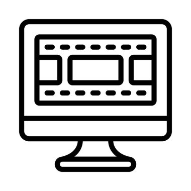 Film makarası Bilgisayar simgesi, vektör illüstrasyonu 