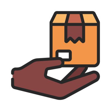 El Parsel glifini düz simge, vektör illüstrasyonuName                        