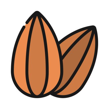 Çiğ badem fıstığı web simgesi vektör illüstrasyonu 