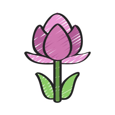 Lotus çiçeği düz renk vektör simgesi