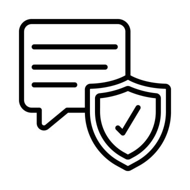 Güvenli İleti simgesi, vektör illüstrasyonu  