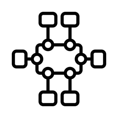 Bilgisayar ağı simgesi, vektör illüstrasyonu basit tasarım