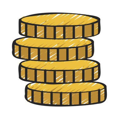 Para Sikkeleri web simgesi vektör illüstrasyonu