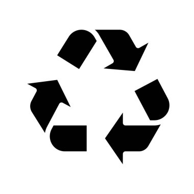 Geri dönüşüm sembolü vektör simgesi tasarımı.