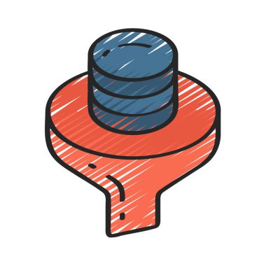 Veri Filtreleme simgesi, vektör illüstrasyonu  