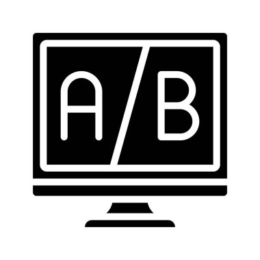 AB Test Bilgisayar simgesi, vektör illüstrasyonu  