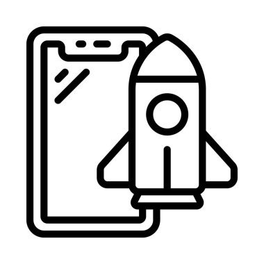 roket fırlatma simgesi, vektör çizimi basit tasarım 