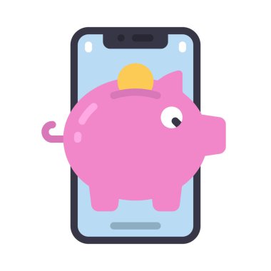 Mobil Tasarruf vektör illüstrasyon tasarımı