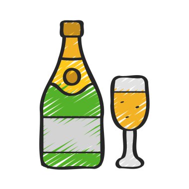 Şampanya Web ikonu vektör illüstrasyonu