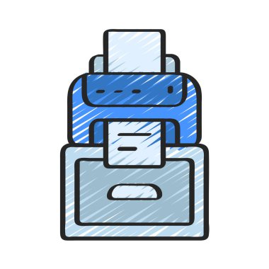 Yazıcı simgesi, basit web illüstrasyonu