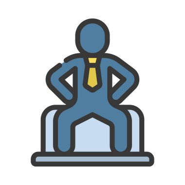 Oturmuş Kişi web simgesi tasarımı, vektör illüstrasyonu     