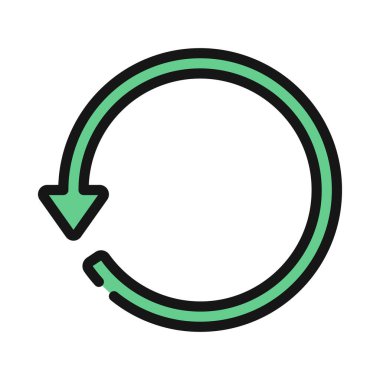 Arrow döngüsü simgesi beyaz arkaplanda izole edildi. vektör.