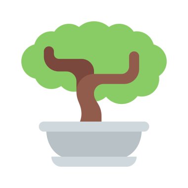 Bonsai Ağacı ikon tasarımı, vektör illüstrasyonu     