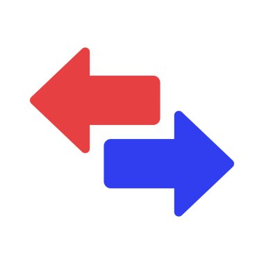 Back and Forth Arrows simgesi beyaz arkaplanda izole edildi. vektör.