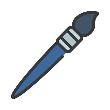 Fırça düz ikon vektör illüstrasyonunu boya 