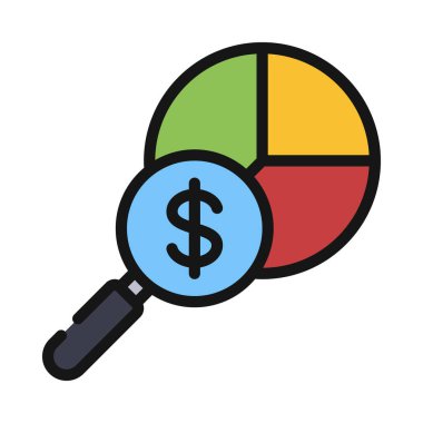 Pie Chart Audit beyaz arkaplanda izole edildi. Mali ve iş konsepti.