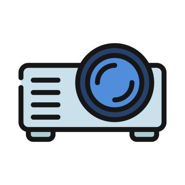 Video projektör simgesi, vektör çizim       