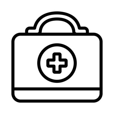 İlk yardım kiti web simgesi vektör illüstrasyonu