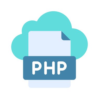 Bulut PHP Dosya Simgesi, Vektör İllüstrasyonu