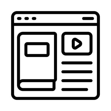 Çevrimiçi eğitim web simgesi, vektör illüstrasyonu                 