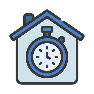 Ev Zamanlayıcısı simgesi, vektör illüstrasyonu  