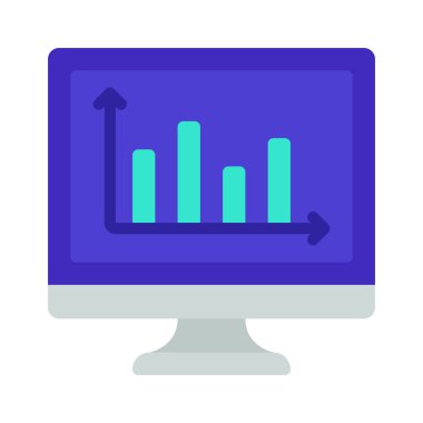  Bilgisayar web simgesi vektör illüstrasyonunda çubuk çizelgesi 