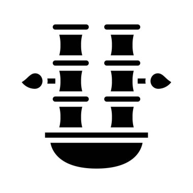 Saklı Bambu web simgesi tasarımı, vektör illüstrasyonu     