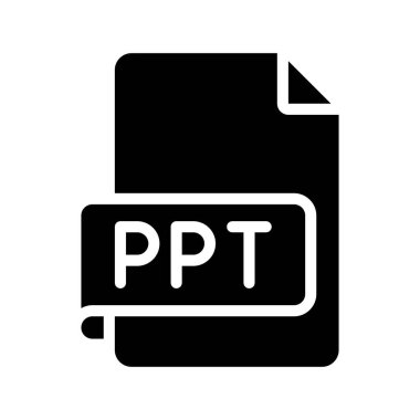 PPT dosya simgesi, vektör illüstrasyonu