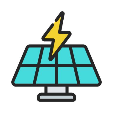 Güneş paneli web simgesi vektör çizimi