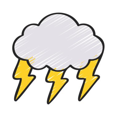 Yıldırım bulut kutsal kişilerin resmi, vektör çizim