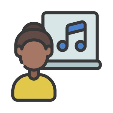 Music Teacher web simgesi vektör illüstrasyonu