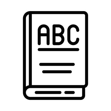 İngilizce Kitap simgesi, vektör illüstrasyonu