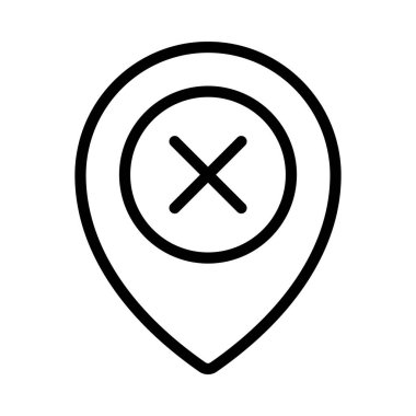 Basit yanlış konum simgesi, vektör illüstrasyonu